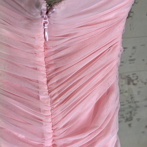 HOUSE OF CB 'Sofia' Fairy Pink Mesh Maxi Dress NWOT - Picture 13 of 15